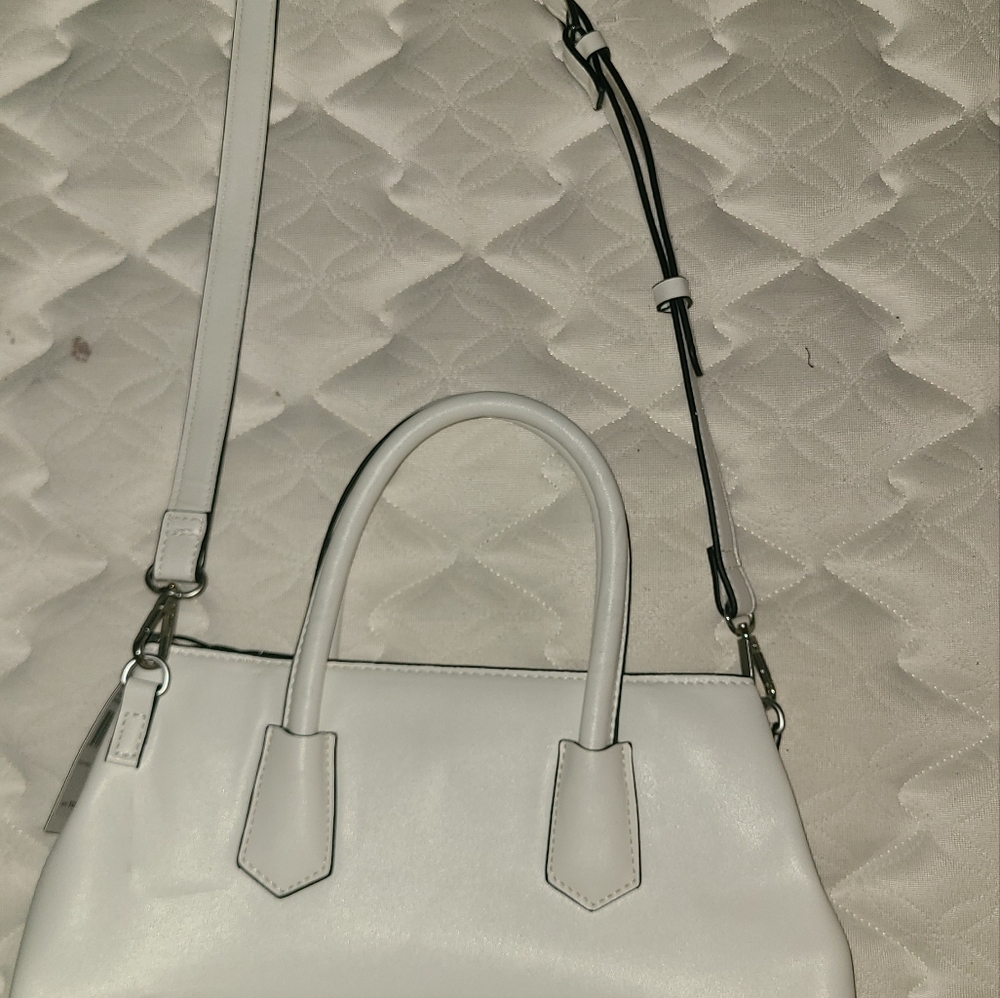 French Connection, white handbag with strap. NWT